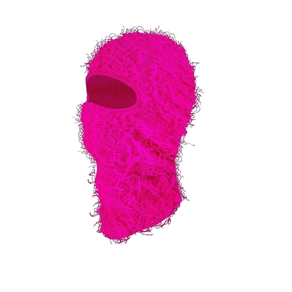 Xfvqtps Balaclava Face Mask for Men Distressed Ski Outdoor Sports Windproof Balaclava Cap Solid Color Full Face Mask Stretch Soft Winter Insulated Neck Protection Hood Hot Pink