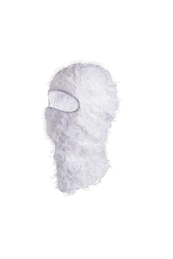 Balaclava Face Mask for Men Distressed Ski Outdoor Sports Windproof Balaclava Cap Solid Color Full Face Mask Stretch Soft Winter Insulated Neck Protection Hood White