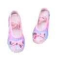 thumbnail image 1 of Xfvqtps Ballet Shoes for Girls Soft Sole Non Slip Cross Elastic Straps Gradient Rainbow Color Glitter Bow Dance Shoes for Gymnastics Performance Multicolor, 1 of 4