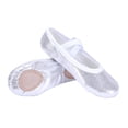 thumbnail image 1 of Xfvqtps Ballet Shoes for Girls Soft Sole Non Slip Cross Elastic Straps Solid Color Glitter Glossy Surface Dance Shoes for Gymnastics Performance Silver, 1 of 9