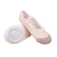 thumbnail image 1 of Xfvqtps Ballet Shoes for Girls Soft Sole Non Slip Cross Elastic Straps Leather Toe Cap Canvas Dance Shoes for Gymnastics Performance Beige, 1 of 4