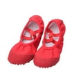 thumbnail image 1 of Xfvqtps Ballet Shoes for Girls Soft Sole Non Slip Cross Elastic Straps Leather Toe Cap Canvas Dance Shoes for Gymnastics Performance Red, 1 of 7