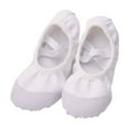 thumbnail image 1 of Xfvqtps Ballet Shoes for Girls Soft Sole Non Slip Cross Elastic Straps Leather Toe Cap Canvas Dance Shoes for Gymnastics Performance White, 1 of 7