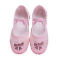 thumbnail image 1 of Xfvqtps Ballet Shoes for Girls Soft Sole Non Slip Cross Elastic Straps Sequin Bow Satin Dance Shoes for Gymnastics Performance Pink, 1 of 4