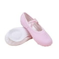 thumbnail image 1 of Xfvqtps Ballet Shoes for Girls Soft Sole Non Slip Cross Elastic Straps Solid Color Canvas Dance Shoes for Gymnastics Performance Pink, 1 of 4