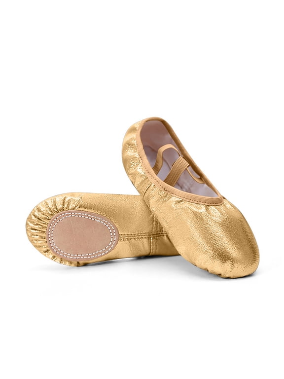 Ballet Shoes for Girls Soft Sole Non Slip Cross Elastic Straps Solid Color Flash Dance Shoes for Gymnastics Performance Yellow