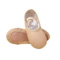thumbnail image 1 of Xfvqtps Ballet Shoes for Girls Soft Sole Non Slip Cross Elastic Straps Solid Color Leather Dance Shoes for Gymnastics Performance Beige, 1 of 9
