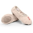 thumbnail image 1 of Xfvqtps Ballet Shoes for Girls Soft Sole Non Slip Cross Elastic Straps Solid Color Leather Dance Shoes for Gymnastics Performance Beige, 1 of 8
