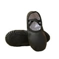thumbnail image 1 of Xfvqtps Ballet Shoes for Girls Soft Sole Non Slip Cross Elastic Straps Solid Color Leather Dance Shoes for Gymnastics Performance Black, 1 of 6