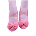 thumbnail image 1 of Xfvqtps Ballet Shoes for Girls Soft Sole Non Slip Cross Elastic Straps Bow Canvas Dance Shoes for Gymnastics Performance Watermelon Red, 1 of 4