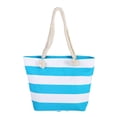 thumbnail image 1 of Xfvqtps Beach Bags for Women Hemp Rope Color Blocking Stripes Large Capacity Waterproof Sandproof Beach Tote Bag for Women Swim Pool Bag for Travel Vacation Nylon Tote Bag Blue, 1 of 6