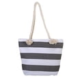 thumbnail image 1 of Xfvqtps Beach Bags for Women Hemp Rope Color Blocking Stripes Large Capacity Waterproof Sandproof Beach Tote Bag for Women Swim Pool Bag for Travel Vacation Nylon Tote Bag Gray, 1 of 6