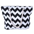 thumbnail image 1 of Xfvqtps Beach Bags for Women Hemp Rope Wavy Stripes Large Capacity Waterproof Sandproof Beach Tote Bag for Women Swim Pool Bag for Travel Vacation Nylon Tote Bag Black, 1 of 5