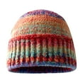thumbnail image 1 of Xfvqtps Beanie for Womens Knit Colorful Mixed Colors Foldable Fashion Versatile Thickened Windproof Coldproof Warm Outdoor Winter Bucket Hat Multicolor, 1 of 4