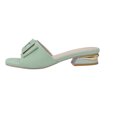 thumbnail image 1 of Xfvqtps Block Heel Sandals for Women Slide Low Heel Open Square Toe Metal Decoration Breathable Non Slip Beach Summer Slide Sandals Green, 1 of 8