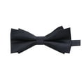 thumbnail image 1 of Xfvqtps Bow Ties for Men Solid Color Adjustable Pre-Tied Neckties Double Layer Bow for Wedding Party Black, 1 of 3