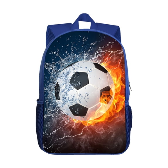 Xfvqtps Boys Backpack Football Print Sports Cool Multi Compartment Large Capacity Causal Students Bookbag Blue-1