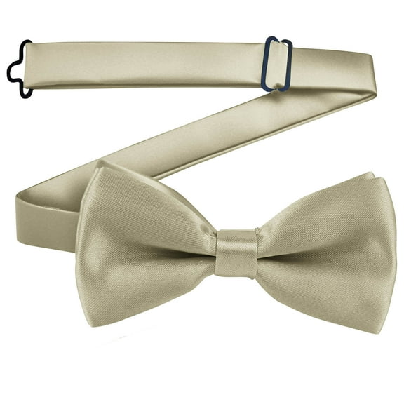 Xfvqtps Boys Bow Tie Solid Color Bowties Adjustable Neckties for Uniform School Party Khaki
