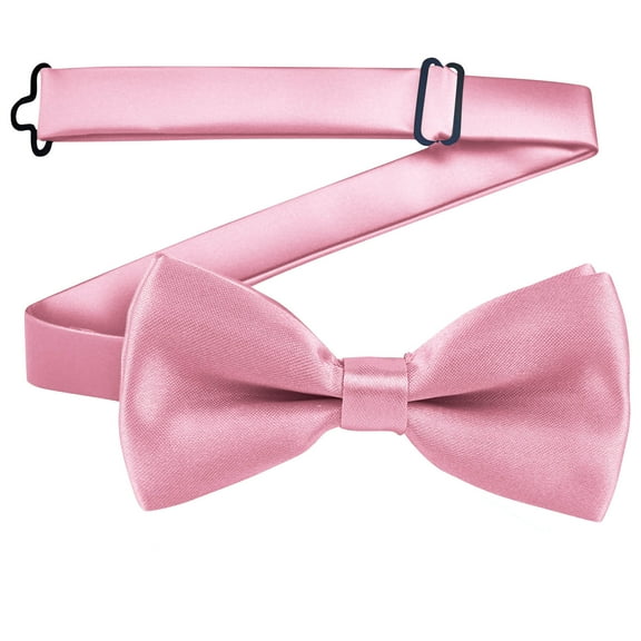Xfvqtps Boys Bow Tie Solid Color Bowties Adjustable Neckties for Uniform School Party Pink