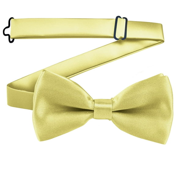 Xfvqtps Boys Bow Tie Solid Color Bowties Adjustable Neckties for Uniform School Party Yellow