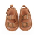 thumbnail image 1 of Xfvqtps Boys and Girls Sandals Soft Sole Flat Lightweight Non-Slip PU Prewalker Toddler Baby Summer Bottom Casual Sandals Bowknot Embroidery Cute Princess Shoes Orange, 1 of 8