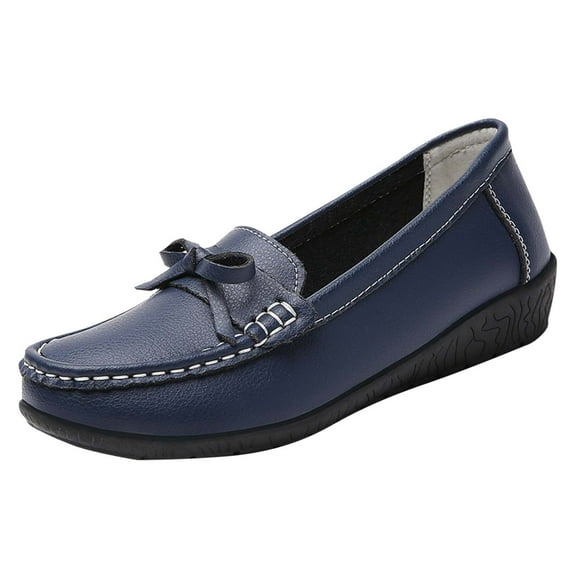 Xfvqtps Breathable Womens Flat Shoes Comfortable Ballet Flats with Non Slip Sole Fashion Casual Slip on Lightweight Versatile Dark Blue