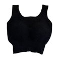 thumbnail image 1 of Xfvqtps Built in Bra Tank Tops for Women Sleeveless Berber Fleece Daily Bra Black, 1 of 3