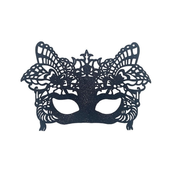 Xfvqtps Carnival Masquerade Mask for Women Mardi Gras Masks Half Face Glitter Sparkly Carnival Mask for Makeup Performance Ball Party Black