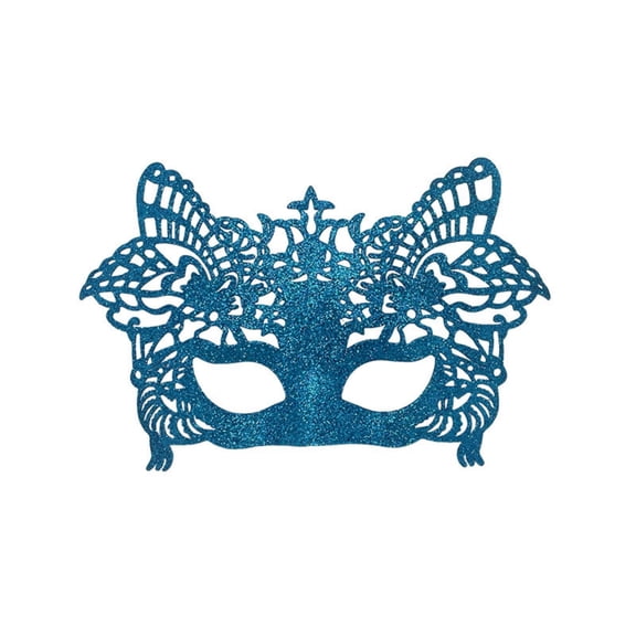 Xfvqtps Carnival Masquerade Mask for Women Mardi Gras Masks Half Face Glitter Sparkly Carnival Mask for Makeup Performance Ball Party Sky Blue