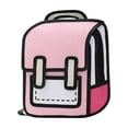 thumbnail image 1 of Xfvqtps Backpack 3D Jump Style 2D Drawing From Comic Paper Anime Handheld Multi Functional Lightweight Cloth Bookags Pink, 1 of 8