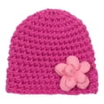 thumbnail image 1 of Xfvqtps Child Beanie Knitted Crochet Flower Cute Kawaii Windproof Coldproof Warm Outdoor Fall Winter Skull Cap Hot Pink, 1 of 2