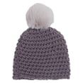 thumbnail image 1 of Xfvqtps Child Beanie Knitted Crochet Plush Pompom Solid Color Cute Kawaii Windproof Coldproof Warm Outdoor Fall Winter Skull Cap Gray, 1 of 3