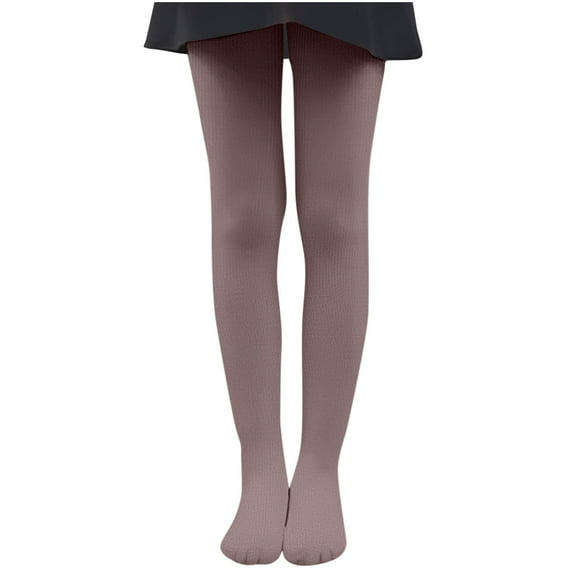 Xfvqtps Child Girls Tights Solid Color Thick Dance Botton Long Pants Soft Cute Full Length Pants Overalls Warm Winter Cotton Socks for 3-12 Years Coffee