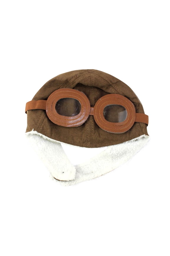 Child Cap with Goggles Pattern Brown Warmer Earflap Fleece Lining Button Thickened Windproof Coldproof Warm Winter Hat Coffee