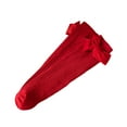 thumbnail image 1 of Xfvqtps Children Christmas Knee High Socks Various Bow Christmas Decorations Knitting Elastic Soft Comfortable Warm Winter Socks for 3-12 Years Red-01, 1 of 5