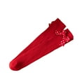 thumbnail image 1 of Xfvqtps Children Christmas Knee High Socks Various Bow Christmas Decorations Knitting Elastic Soft Comfortable Warm Winter Socks for 3-12 Years Red-05, 1 of 5