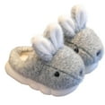 thumbnail image 1 of Xfvqtps Children Fuzzy Slippers Cute Rabbit Fluffy Slip on Memory Foam Soft Sole Non Slip Thickened Comfortable Indoor Warm Winter House Slippers Gray, 1 of 7