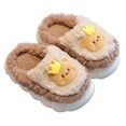 thumbnail image 1 of Xfvqtps Children Fuzzy Slippers Fluffy Slip on Cute Bear Memory Foam Soft Sole Non Slip Thickened Comfortable Warm Indoor Winter House Slippers Coffee, 1 of 4