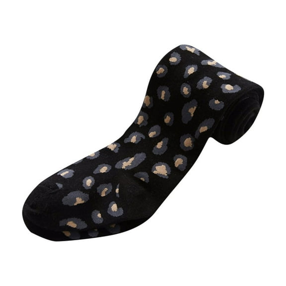 Xfvqtps Children Pantyhose Leopard Print Long Fitting Elastic Soft Comfortable Warm Winter Cotton Socks Black