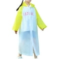 thumbnail image 1 of Xfvqtps Children Raincoat with Hooded Long Adjustable Drawstring Color Blocking Reusable Transparent Button Waterproof Cycling Hiking Rain Jackets Rain Poncho Yellow, 1 of 5