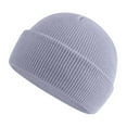 thumbnail image 1 of Xfvqtps Children Skull Cap Dome Knitting Solid Color Simplicity Stretchy Soft Comfortable Windproof Coldproof Warm Winter Beanie Gray, 1 of 3
