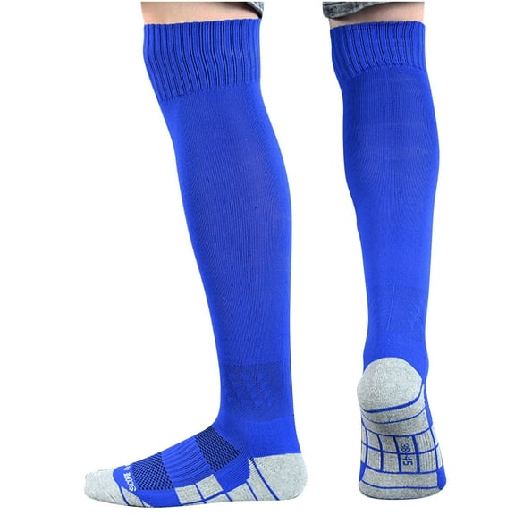 Xfvqtps Children Soccer Socks Over Knee Long Tube Thin Sports Elastic Comfort Breathable Soft Knee High Socks Blue