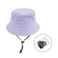 thumbnail image 1 of Xfvqtps Childrens Fisherman Hat Boys and Girls Solid Color Adjustable Drawstring Travel Beach Summer Sun Hat Purple, 1 of 3