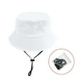 thumbnail image 1 of Xfvqtps Childrens Fisherman Hat Boys and Girls Solid Color Adjustable Drawstring Travel Beach Summer Sun Hat White, 1 of 3