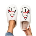 thumbnail image 1 of Xfvqtps Christmas Fuzzy Slippers for Womens Large Size Cute Snowman Print Memory Foam Thick Bottom Non Slip Indoor Outdoor Cozy House Warm Winter Fluffy Slippers White, 1 of 5