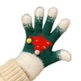 thumbnail image 1 of Xfvqtps Christmas Gloves for Women Fluffy Pompom Christmas Tree Decoration Thermal Warm Outdoor Winter Gloves Green, 1 of 7