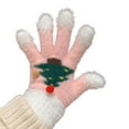 thumbnail image 1 of Xfvqtps Christmas Gloves for Women Fluffy Pompom Christmas Tree Decoration Thermal Warm Outdoor Winter Gloves Pink, 1 of 7