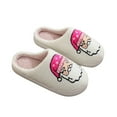thumbnail image 1 of Xfvqtps Christmas Slippers Fuzzy Slippers for Women Santa Claus Print Cute Fleece Lining Soft Thick Sole Memory Foam Slip on Non-Slip Comfortable Cozy Warm Winter House Slippers, 1 of 9