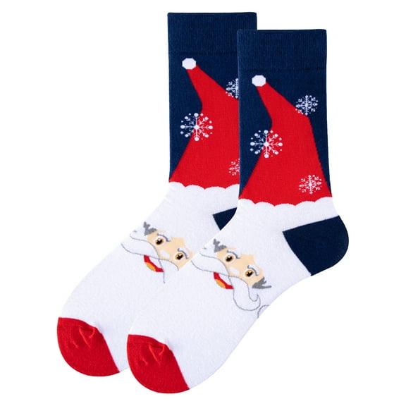 Xfvqtps Christmas Socks for Womens Mid Tube Cute Santa Claus Snowflake Christmas Tree Christmas Party Decoration Comfortable Soft Cozy Indoor Warm Winter Socks Multicolor-07