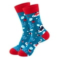 thumbnail image 1 of Xfvqtps Christmas Socks for Womens Mid Tube Cute Santa Claus Snowman Christmas Tree Christmas Party Decoration Comfortable Soft Cozy Indoor Warm Winter Socks Dark Blue, 1 of 3